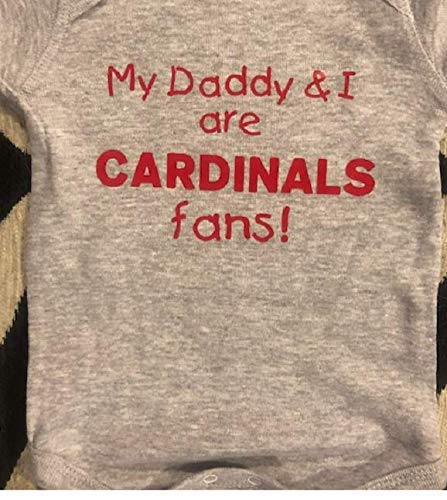 Teesbytini Cardinals Onesie ® My Daddy And I Are St Louis Cardinals Fans Baby One Piece Infant Baseball Bodysuit thumb #2