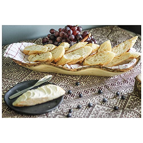 roro 18 in Natural Wood Long Tray with Bark Edge Made From Sustainable Wood - Image 7