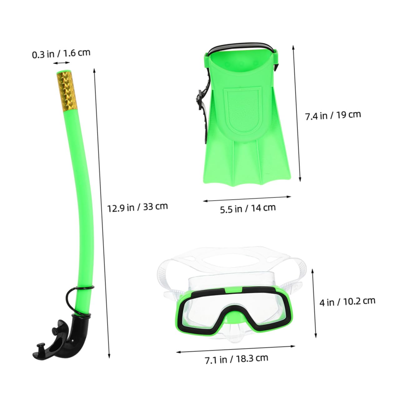 Healifty Gafas de Buceo Máscara de Snorkel para Equipo Compacto y Ligero Aletas Cortas para Nadar Snorkel para Principiantes