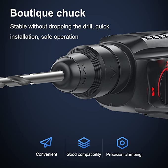 K Nakasaki Furadeira de martelo rotativo elétrica 3 em 1