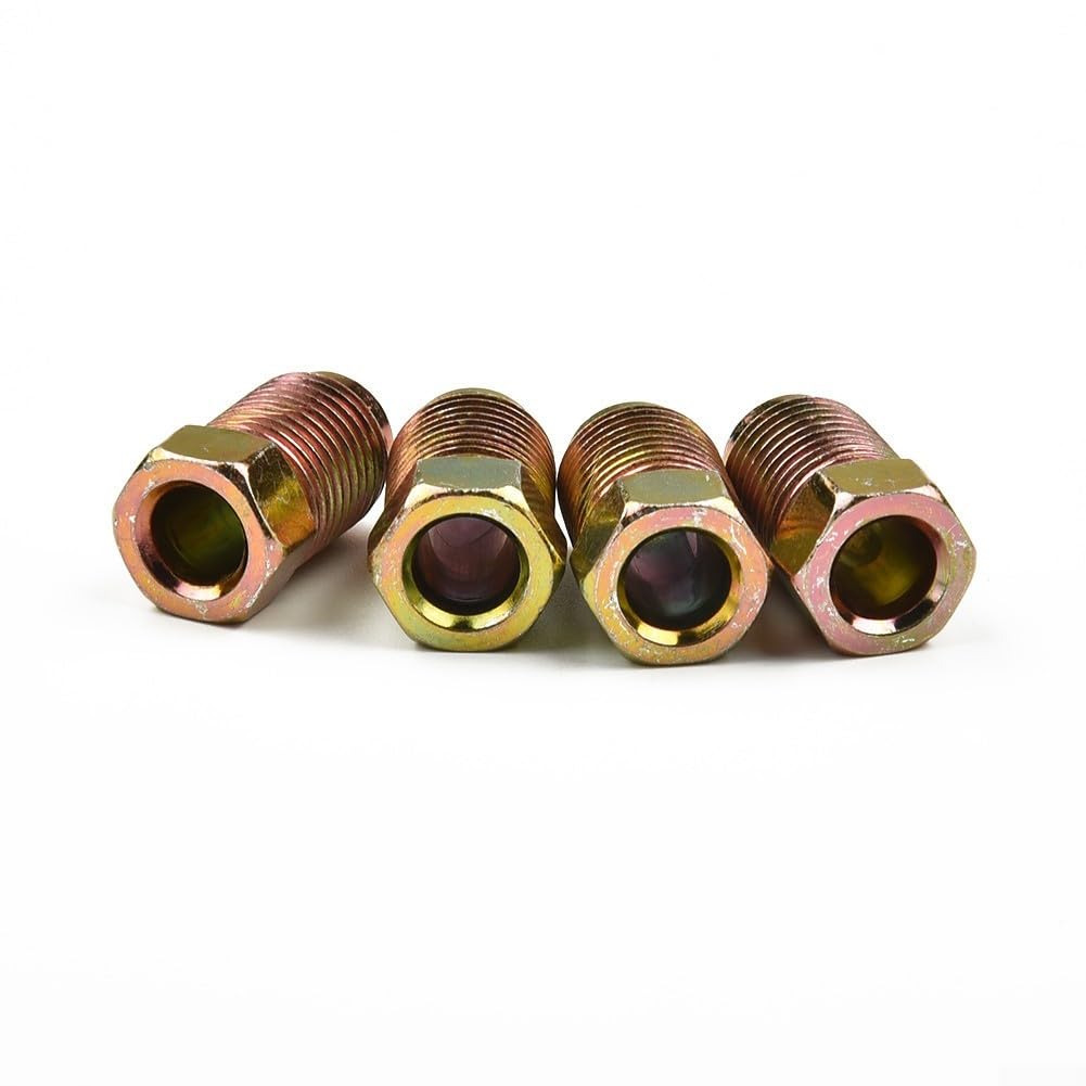 Lot de connecteurs de tuyau de frein 2 voies femelles avec 4 écrous mâles pour pas de 10 mm x 1 mm, compatible avec tuyau de frein 3/16