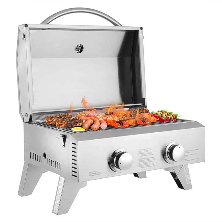 テーブル・チェア・ハンモック SmartPeak 2 Burner Grill Table 120cm Amazon.com: Grills House 2-Burner Portable Propane Gas Grill