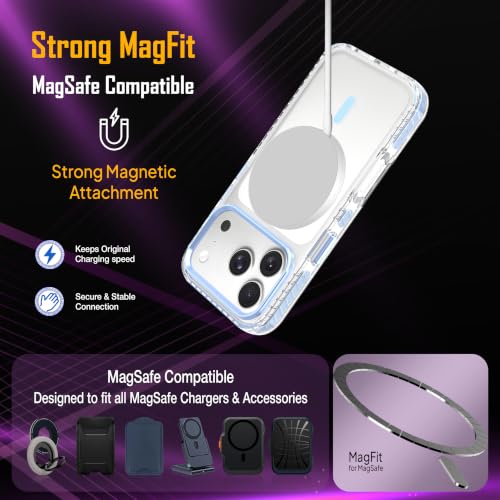 Image of Zapcase Crystal Clear Back case for iPhone 17 Pro | PC Back | TPU Bumper with Inner Rubber Grip | Metal Camera Guard Bezel | Metal Buttons | Scratch Resistant | 2 Layer Edge Protection | Light Blue