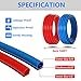GUOFIS PEX Pipe/Tool Kit, 1/2 Inch 2 Rolls Blue & Red Each 100 Feet (200 ft) PEX Tubing Pipes with Brass Fittings, Crimping Tool, Cinch Clamps, Cutter, J-Clamps, for Plumbing Job(129)
