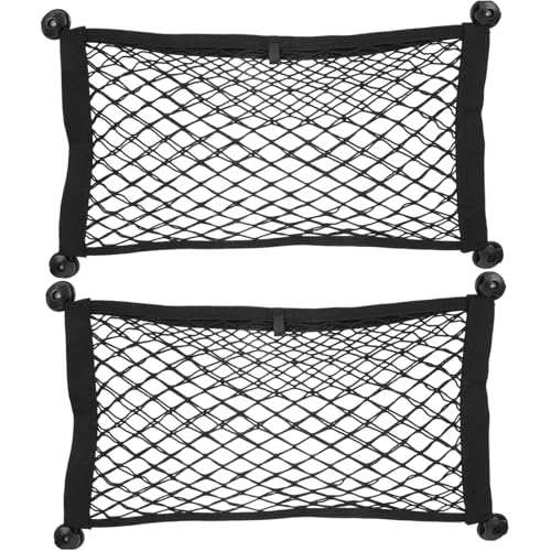 HORIALENCE 2 Pezzi Rete Portaoggetti Per Auto in Poliestere Ganci e Viti Rete Di Carico Piccola Per Bagagliaio e Organizzazione Interna Accessori Per Suv e Camper Resistente e Anti-scivolo