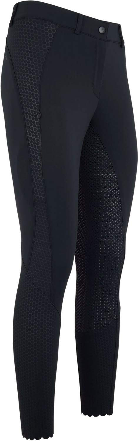 euro-star Damen Reithose lang Sea Breeze Black Schwarz Meteorite Vollbesatz