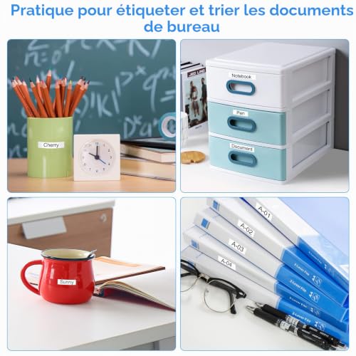 UniPlus Compatible pour Dymo D1 45013 45013s S0720530 Noir sur Blanc 12mm x7m Ruban D'étiquette pour Dymo LabelManager 160 210D 250 260P 280 360D 500TS LabelWriter 450 DUO, Pack de 2 – vue 6
