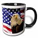3dRose mug_21650_4 Bald Eagle and American Flag - Two Tone Black Mug, Multicolor, 11 oz