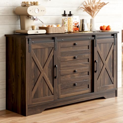 Luoxiao 55" Farmhouse Sideboard Buffet Cabinet with Storage,