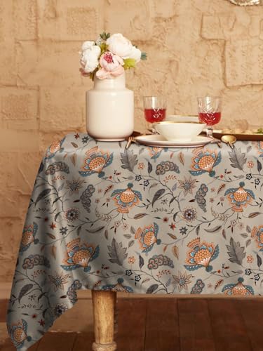 Image of Casableu Kasbah Stone Table Cloth for 6 Seater Dining Table | 52x72 Inch Rectangular Table Cover | Dust-Proof, Washable Fabric | Decorative Dining Table Cover for Home