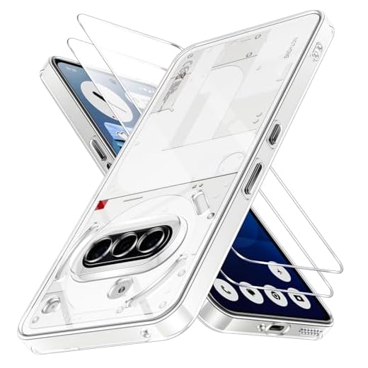 Phoona für Nothing Phone 3a Hülle Anti Vergilbung, Klar Stoßfest Transparent TPU HandyHülle Dünn Weiche Silikon Schutzhülle Case mit 2 Stück Panzer Schutz Glas (Durchsichtig)