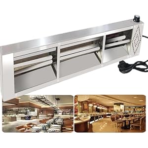 Food Heat Lamp, Commercial Food Warmer, Hanging Food Heat Lamp, Restaurant Kitchen Equipment, for Fast Food Restaurants, Buffet Restaurants, Kitchens,Quartztube-150cm