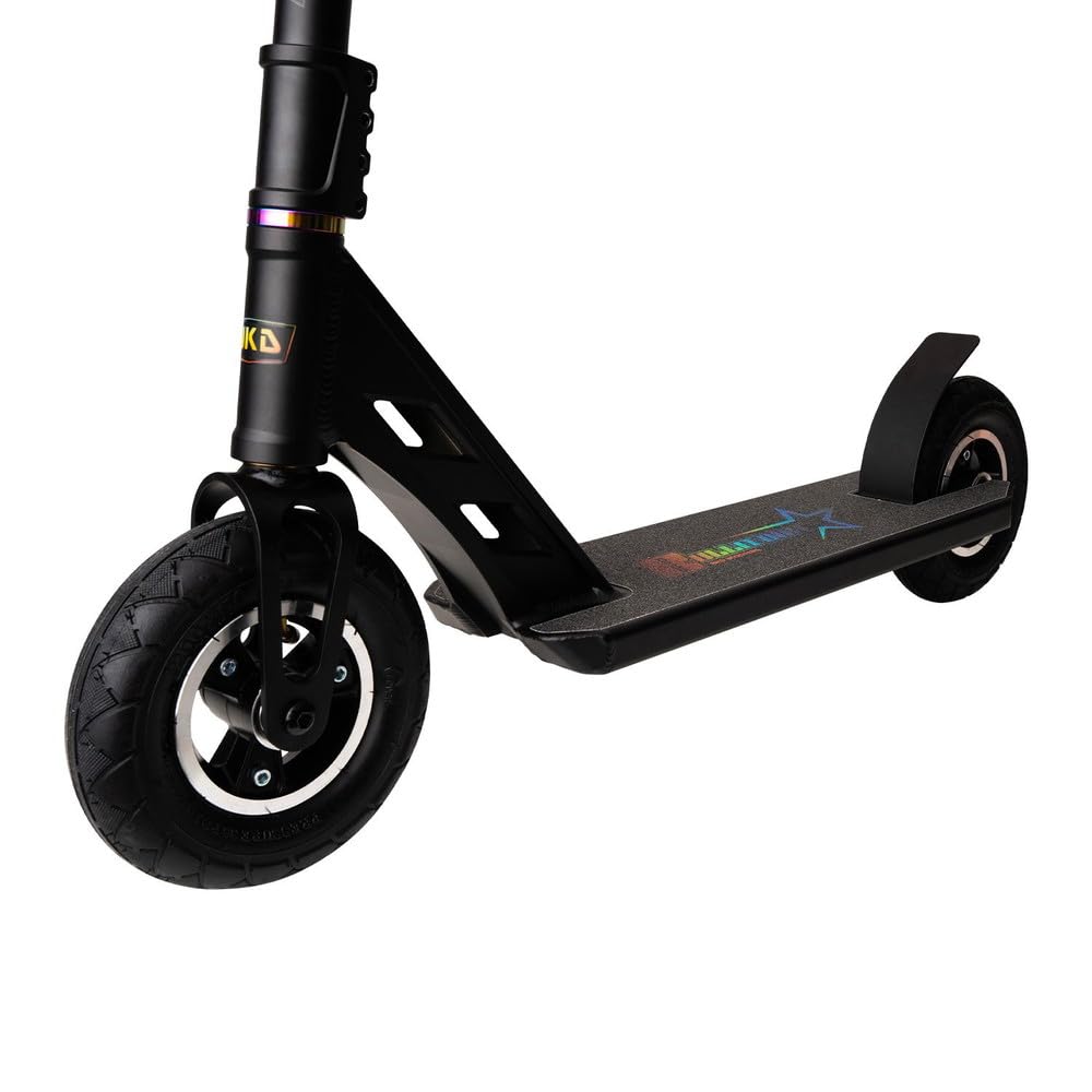 NKD Trottinette Stunt Bullit Dirt | Roues gonflables 200 mm | Aluminium 6061 Durable | Conçue pour Durer | Roulements ABEC-9 | Guidon Rotatif à 360°