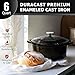 MÜELLERHOME 6 Quart Enameled Cast Iron Pot Dutch Oven, Heavy-Duty Oven-Safe up to 500° F, & Across All Cooktops, Casserole Dishes for Ovens, Bread Pan with Lid and Knob, Cast Iron Cookware, Black
