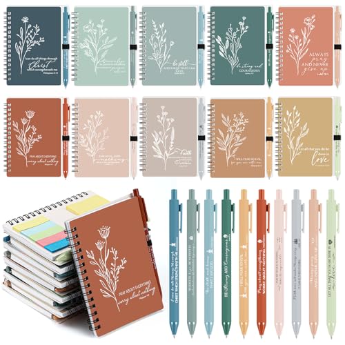 Journaux de prière chrétienne en vrac avec stylo de la Bible bohème