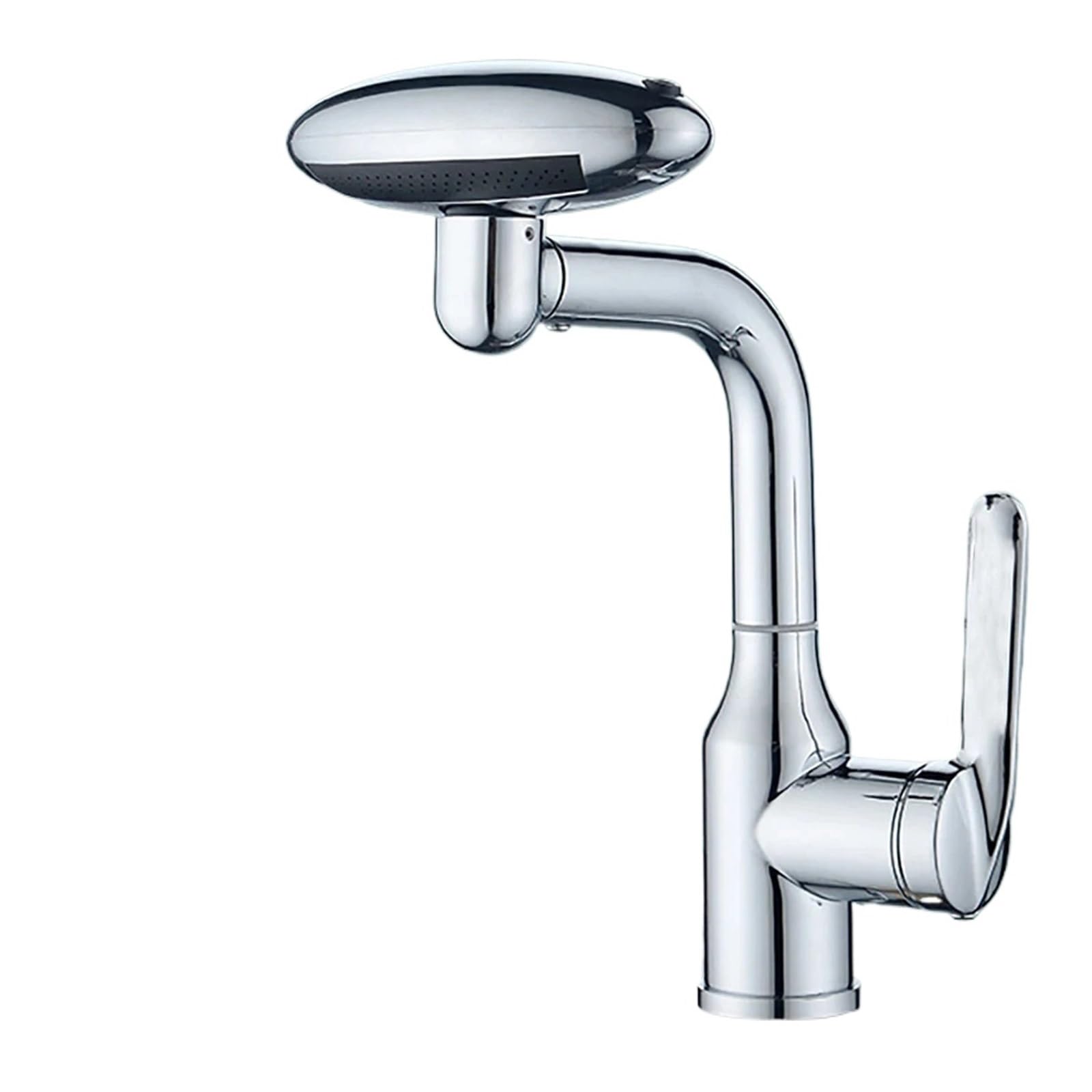 Basin Faucets Multi Functional Waterfall Basin Faucet 4 Water Outlet Mode Spray 360°Rotation,Hot Cold Sink Mixer Tap for Bathroom(B Silver)