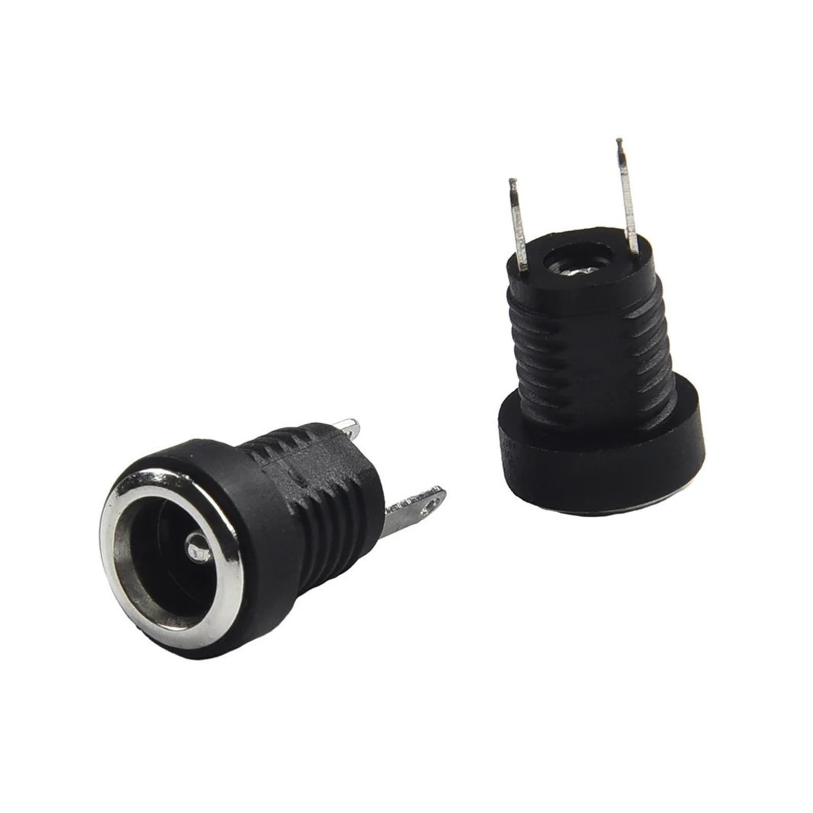 AC DC Adapter Extended DC Connector Black Silver Panel Mount 5,5 x 2,1 mm