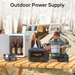 MARBERO Portable Power Station 98Wh Lithium Battery Backup Power Bank with AC Outlet 120W Max Solar Generator with LED USB DC Outputs for Camping Emergency Outdoor Adventure Picnic Fishing Travel RV