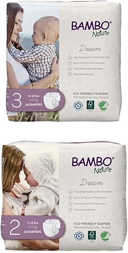 Bambo Nature Pañales ecológicos para bebé, talla 3, 29 unidades y talla 2, 32 unidades