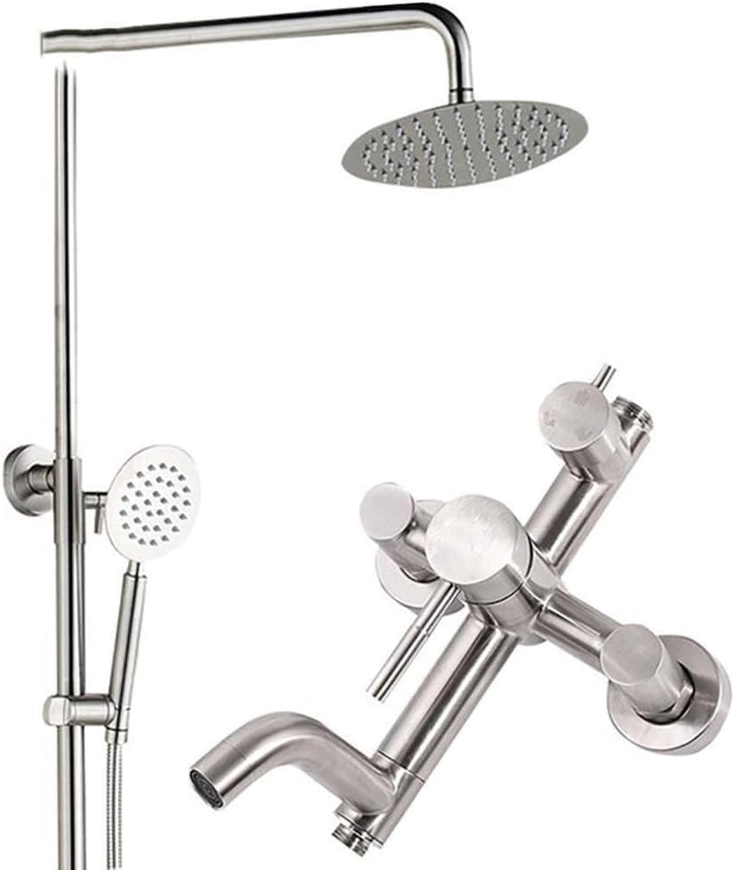 Robinet de douche en acier inoxydable avec colonne de douche effet pluie intégrée