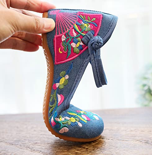 Floral Handmade Embroidered Shoes for Women Chinese Style Comfortable Loafers Shoes Casual Round Toe Walking Mary Jane Ballet Flats Shoes3