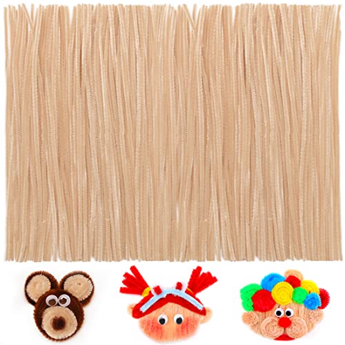 Image of IOOLEEM 200pcs Skin Color Pipe Cleaners | Chenille Stems for DIY Flower Making & Festival Decor & Party Projects, Pipe Cleaner Crafts, Art and Craft Supplies