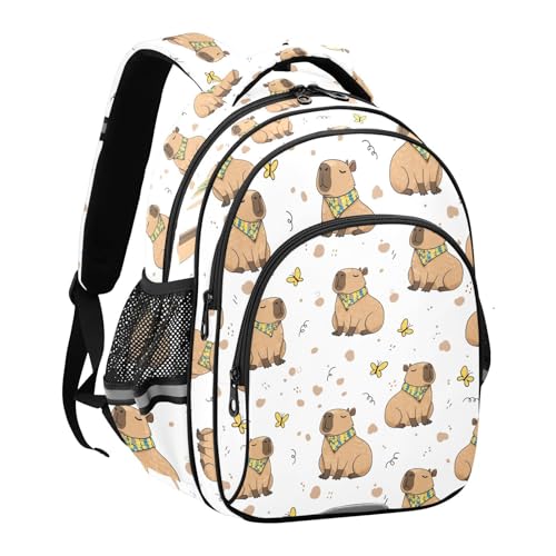 Emelivor Capybara Butterflies Kids Backpack School Backpacks Toddler Backpack Bookbag Book Bag for Boys,M2