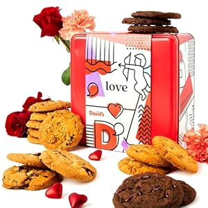 David’s Cookies Freshly Baked Assorted Cookies In Love Tin 2Lbs – Deliciously Handmade Soft Variety of Cookies – Premium Gourmet Cookies Food Gift For Your Friends And Family On All Occasions