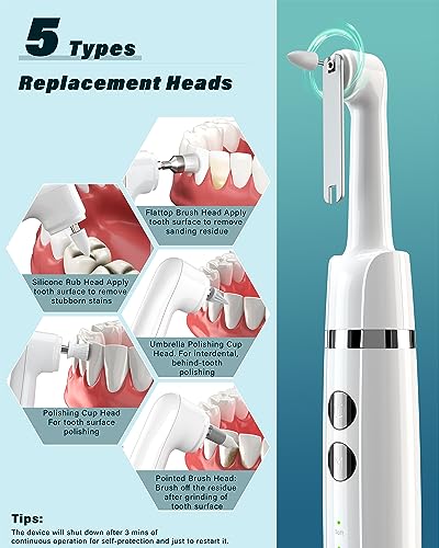 Image of Tooth Polisher, Rechargeable Tooth Whitening Kit Dental Tools for Home Use