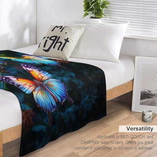 Couverture papillon contre les frissons du soir plaid de canapé
