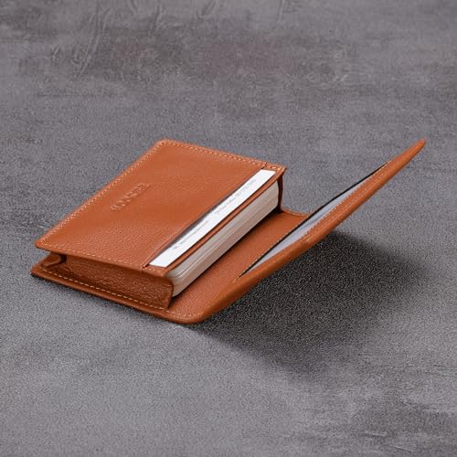 Image of HISCOW Business Card Holder with Large Compartment - Full Grain Leather