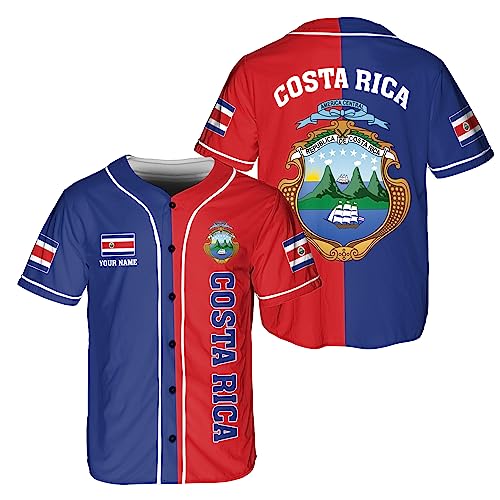 Camiseta personalizada de béisbol Costa Rica, camiseta de béisbol costarricense para hombres y mujeres, camiseta con bandera de Costa Rica miniatura 1