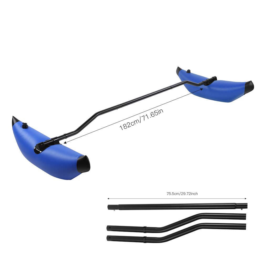 CHICIRIS Stabilizator kajaka, akcesoria do łodzi kajakowej, zestaw wysięgników kajakowych, pływak do nadmuchiwanego kajaka, na zewnątrz, stabilne akcesoria do łodzi równoważącej, niebieski