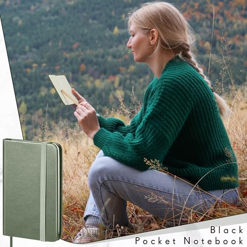 Cuadernos pequeños de bolsillo con elegante acabado de cuero mini diario 6