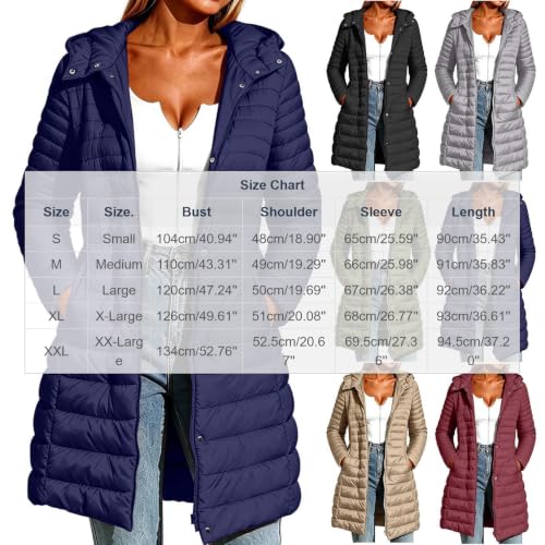 YRAETENM Winter Coats for Women Mid Length Lightweight Down Quilted Jackets - image 6
