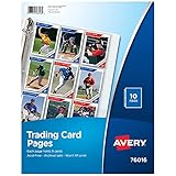 Avery Trading Card Pages for Pokemon, Magic The Gathering, MLB Baseball, NFL Football, Acid Free, 10Pk (76016)