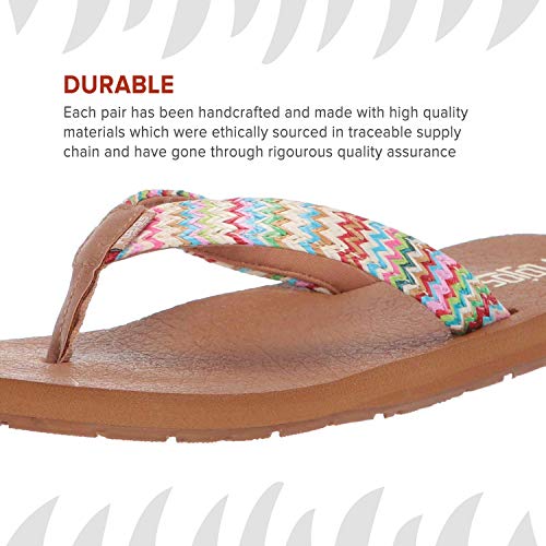 Flojos Womens Natural Multi Flip Flops, Natural Multi, 10 Us #TOP4