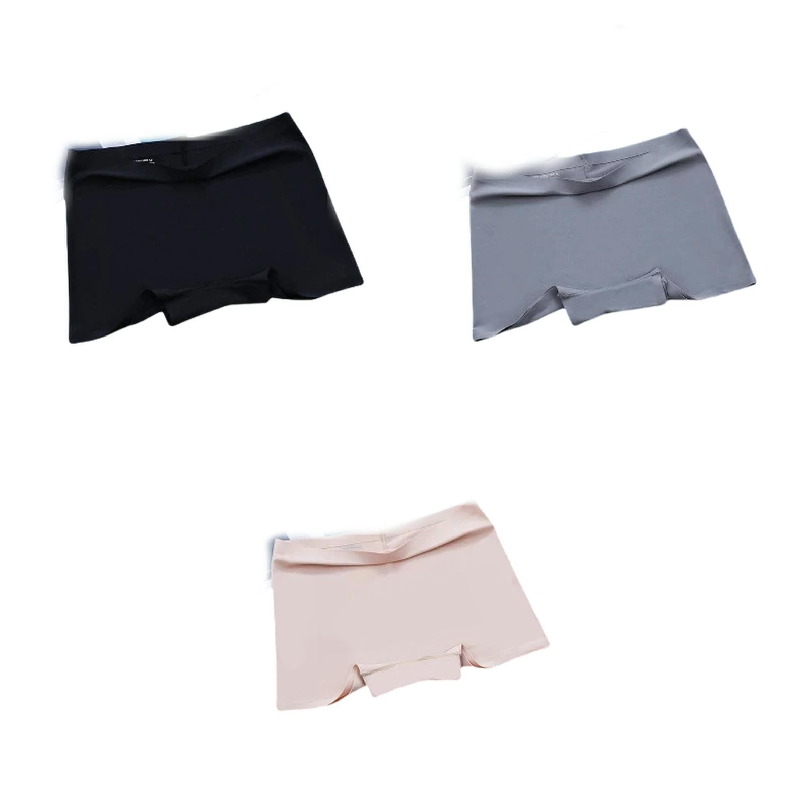 Unterhosen Damen 3pcs Frauenhöche Nahtlose Boxer Atmungsaktive Dessous Bequeme Boyshort Seidensatin Unterwäsche Frauen Sportarten-Set 6-xl-3pcs