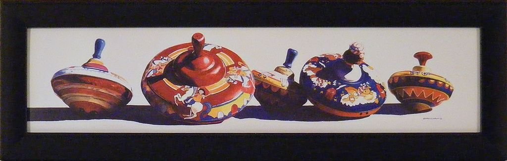 Tops by Adele Earnshaw 7x22 Children's Kids Bedroom Nursery Décor Toys Framed Art Print Picture