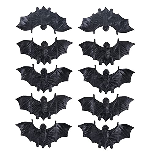 10 Pieces Fake Bats Wall Decor Realistic Plastic Fake Bats Spooky Bats For Halloween Trick Decoration Supplies (Black) #TOP7