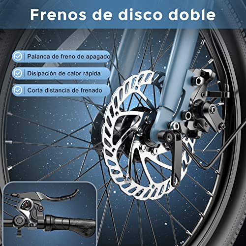 Elektrische fiets Fafrees F20 Light, 20" vouwen elektrische stadsfiets voor vrouwelijke mannen, 250W motor, 14,5Ah/522Wh batterij, E-bike Shimano 7 versnellingen, 110 km bereik, Grün - Afbeelding 7
