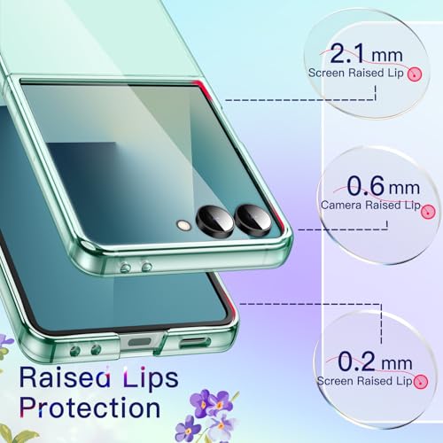 Image of JETech Case for Samsung Galaxy Z Flip 7 2025, Crystal Transparent Hard PC Shell, Anti-Scratch Shockproof Slim Protective Phone Cover (Mint)