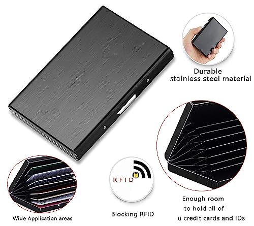 Image of Celebr8 RFID Credit Card Holder for Men | Personalized Name Engraved Metal Card Wallet | Slim Debit, ATM & Business Card Case Organizer | Birthday & Wedding Gift for Men | Friendship Day Gift