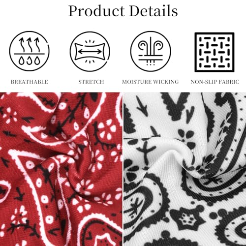 Image of YARIEW 6Pcs Headbands Paisley Bandanas Head Bands Sweat Band Hair Wrap Headwrap Fashion Boho Wide Thick Workout Yoga Elastic Headbands Mens Cooling Running Sports Headband Sweatbands for Women and Men