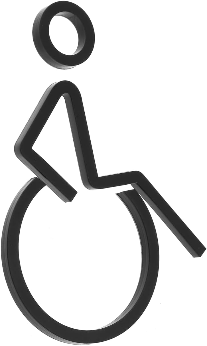 STOBAZA アクリル製 障害者用車椅子サイン トイレシンボルデカール 取り付け簡単 公衆トイレやエレベーター用の障害者アクセスイ