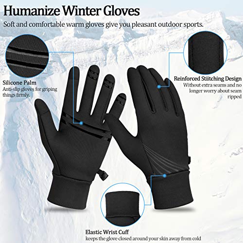 Cevapro Winter Gloves Mens Women Lightweight Running Gloves Touchscreen Gloves