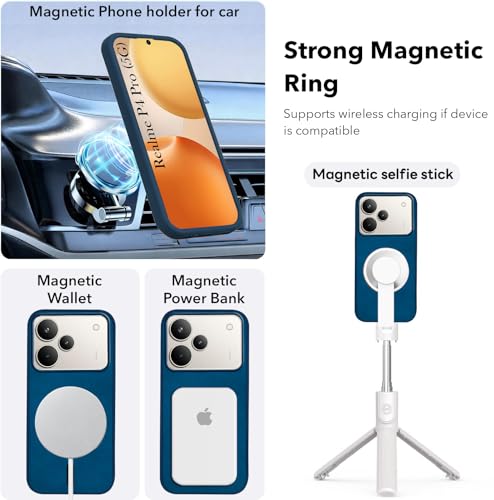 Image of Jkobi Leather Finish Back Cover Case for Realme P4 Pro (MagSafe Compatible Wireless Charging | Soft Touch | Camera Bump Protection)
