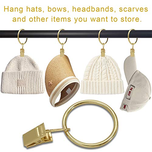 image for LLPJS 40 PCS Curtain Rings with Clips, Curtains Hooks Drapery Clip wit