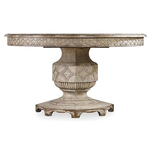 Extendable Wood Dining Table in Distressed Vintage White