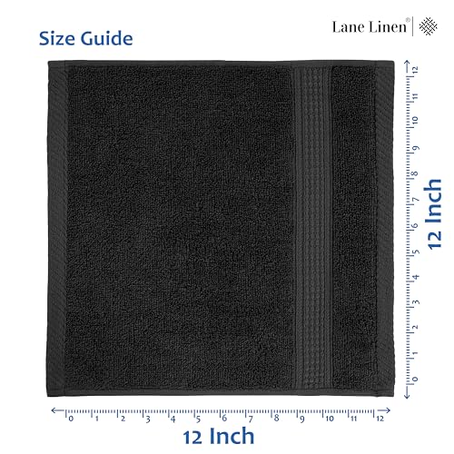 Image of Black Hand Towels for Bathroom - 6 Pack (16 inchx28 inch), 100% Ringspun Cotton Hand & Face Towel - Soft, Prevent Fraying, Fade and Shrink Resistant - Daily Use Gym Towels for Men & Family Bathroom Hand Towel